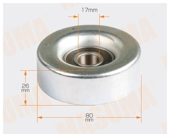 Ролик Обводной Поликлин. Ремня Masuma арт. MIP5006