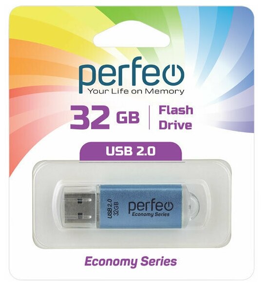 USB флешка Perfeo USB 32GB E01 Blue ES