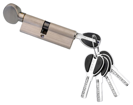 Цилиндровый механизм (личинка для замка)с перфорированными ключами. ключ-вертушка CW40/50 (90mm) SN (Матовый никель) MSM