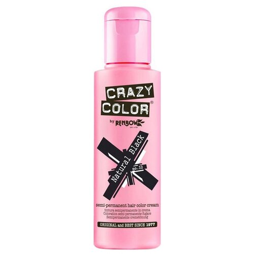 Crazy Color Краситель прямого действия Semi-Permanent Hair Color Cream, 32 natural black, 100 мл