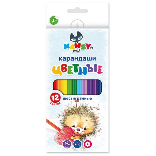 фото Kanzy cp-6012 набор цветных карандашей веселый ежик 12 цв. 3 шт.