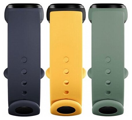 Ремешок для умных часов Xiaomi для Mi Smart Band 5 Strap синий/жёлтый/зелёный (BHR4640GL)