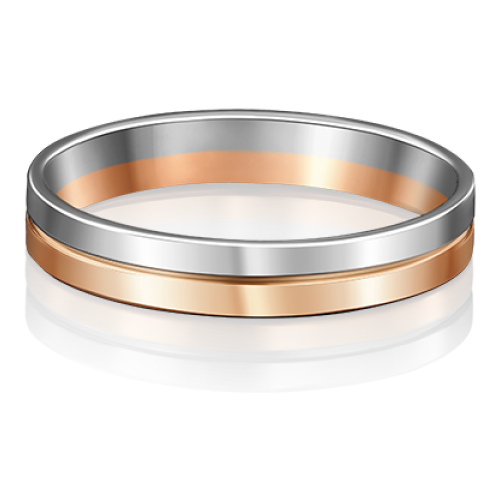 PLATINA jewelry Обручальное кольцо из комбинированного золота без камней 01-3577-00-000-1111-39, размер 15,5