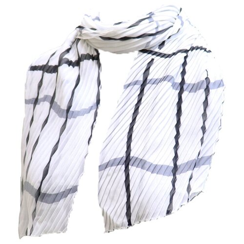 Шарф Crystel Eden,150х35 см, черный, белый шарф crystel eden шерсть вязаный 170х35 см черный белый