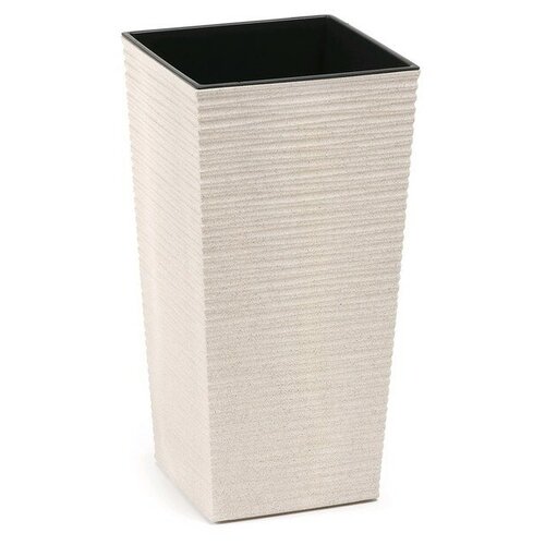 Горшок финезия (Эко Джуто 190*190*360 мм Белый мрамор 830-05)