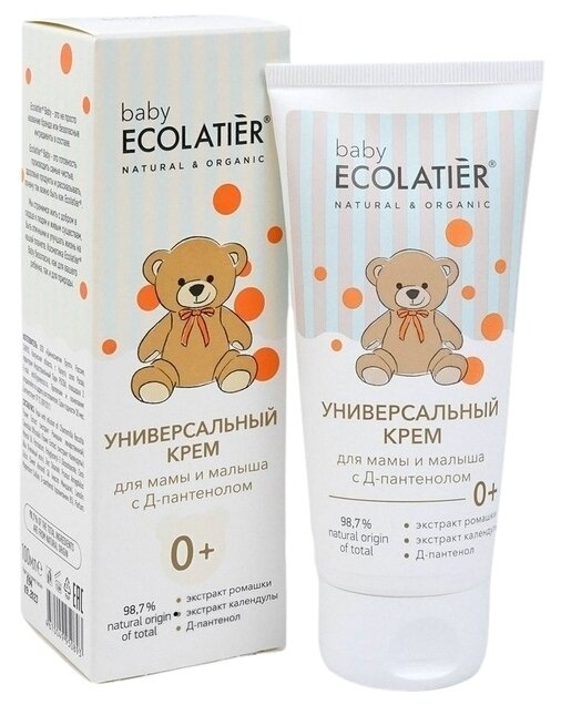 Универсальный крем для мамы и малыша с Д-пантенолом 0+ Ecolatier baby 100 мл