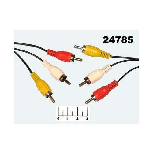 Шнур 3RCA-3RCA 3м пластик шнур соединительный 3rca – 3rca 3м cadena