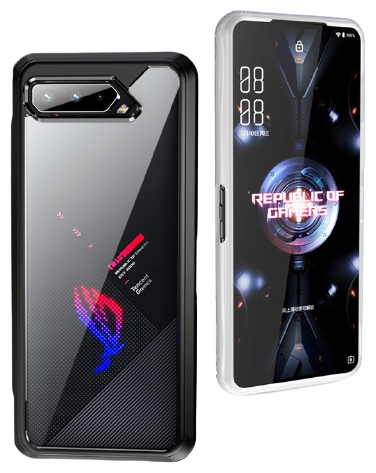 Задняя панель-чехол-накладка MyPads для Asus ROG Phone 5s из качественного силикона прозрачная с черной окаемкой