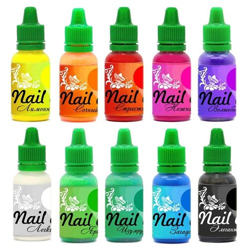 Комплект красок Nail Art Mid (10 цветов)