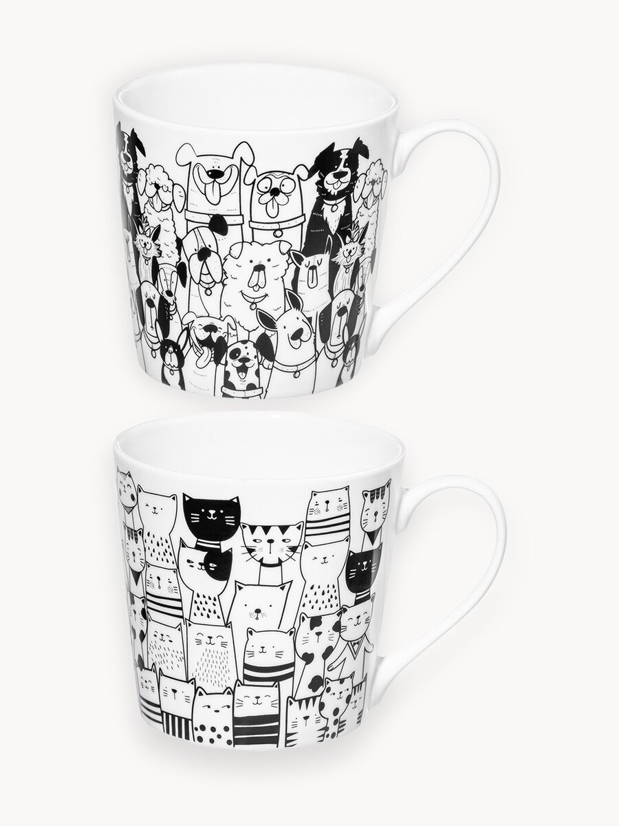 Набор кружек Elan gallery Коты и собаки