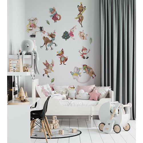 Наклейки интерьерные на стену Cute winter 75х65