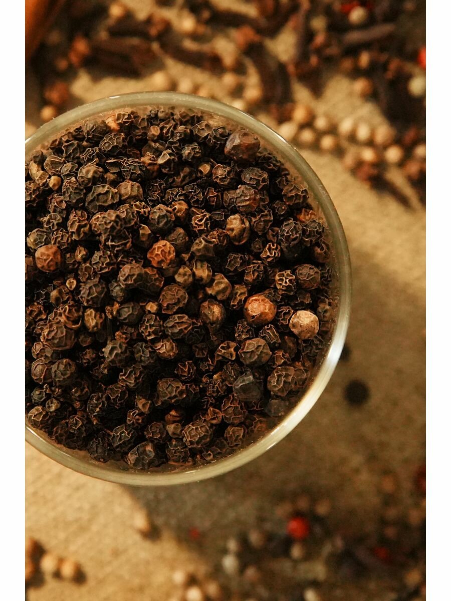 Перец черный горошек, приправа универсальная, натуральный черный перец горошком для мельницы , специи и приправы 100 грамм