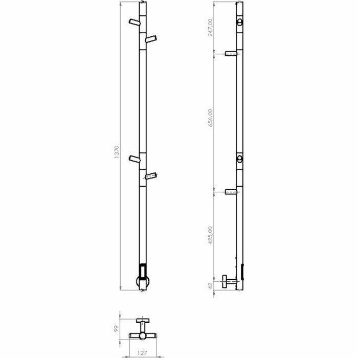Полотенцесушитель электрический Vincea 15х140 поворотный, хром (VTD-1DCE)