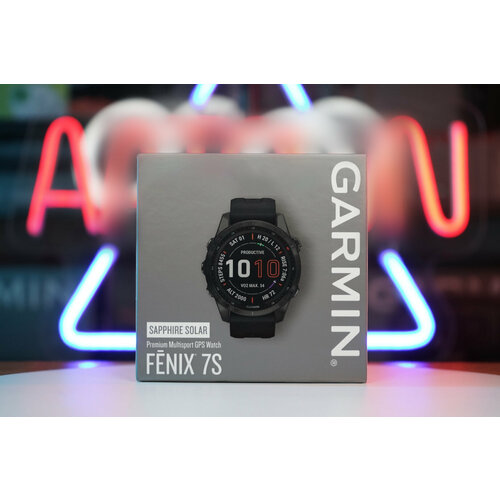Garmin Fenix 7S Sapphire Solar - Carbon Gray DLC Titanium with Black Band 010-02539-24