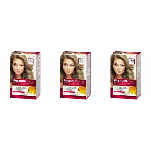 Rubella Краска для волос Fashion Color тон Ash Blond 9.0, 50мл, 3 шт