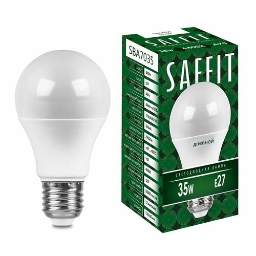фото Лампа светодиодная, 35w 230v e27 6400k a70, sba7035 saffit