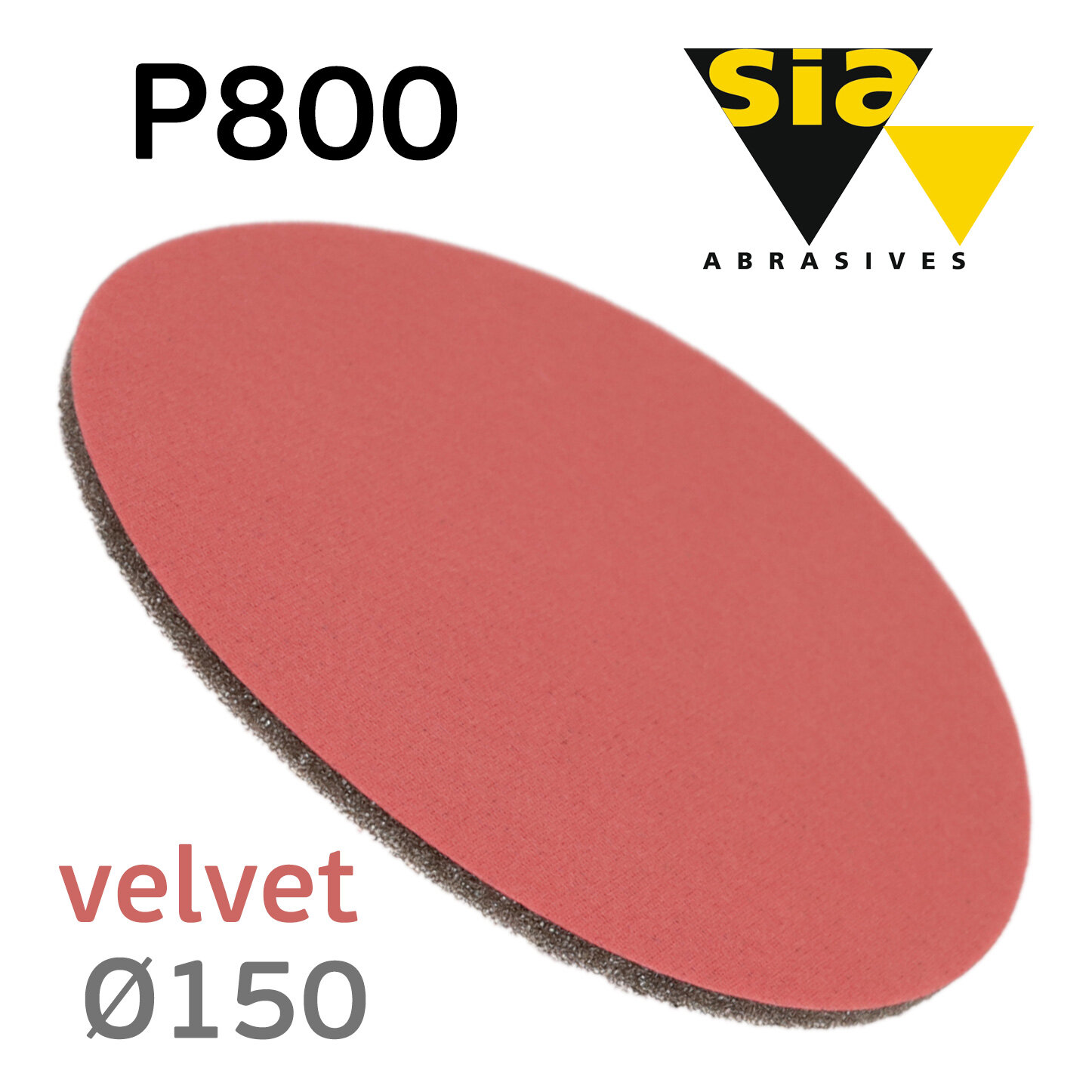 Круг на поролоне SIA velvet Р800 (150мм) шлифовальный с липучкой