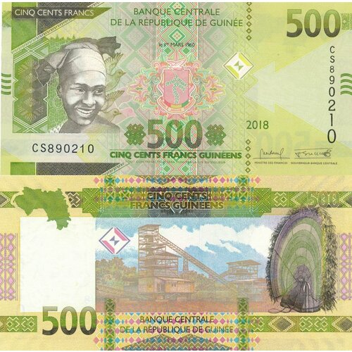 Банкнот Гвинея 500 франков 2018. UNC