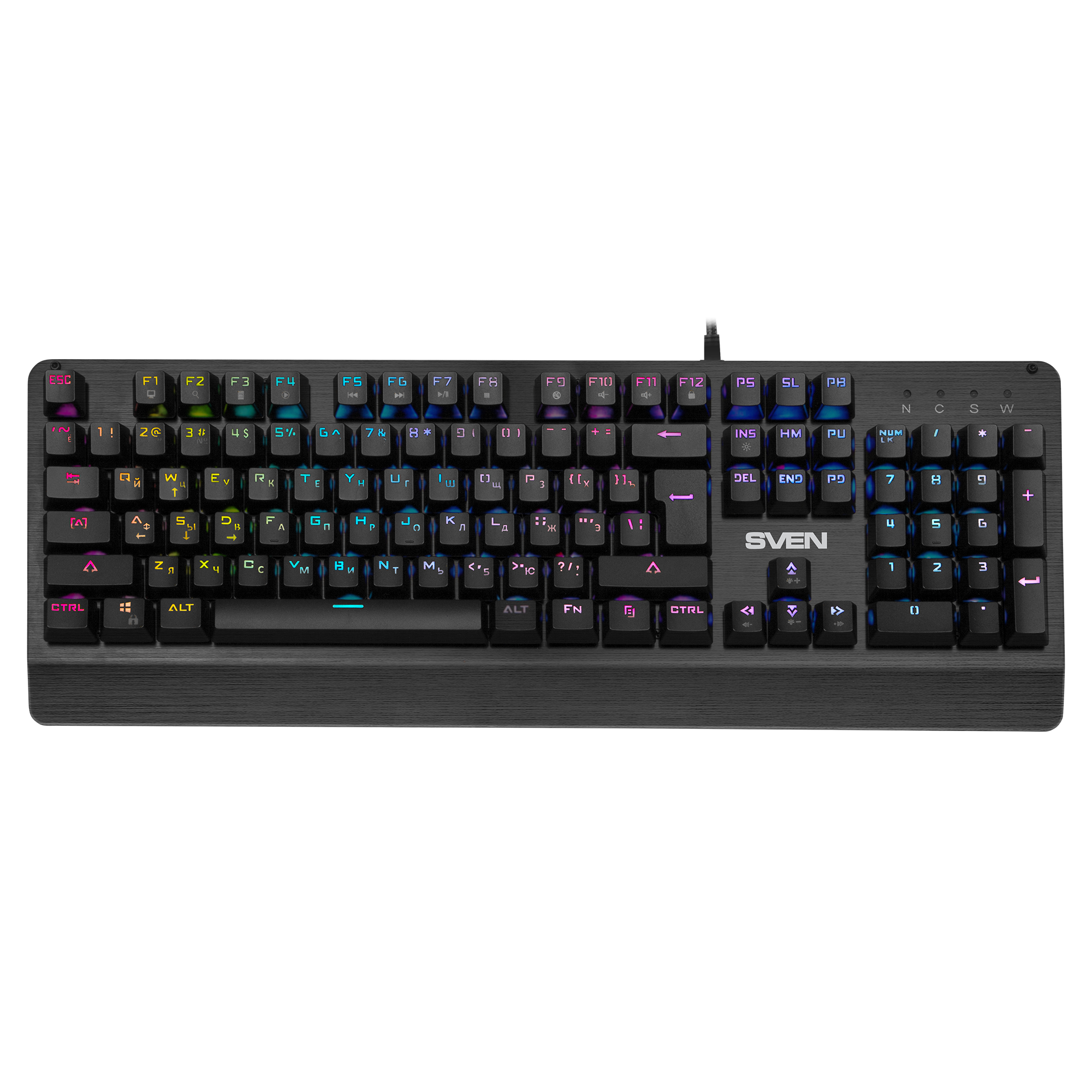 Sven Клавиатура Sven KB-G9700 Red Switch, 104+12кн, механическая, подсветка, черный (USB) (ret)