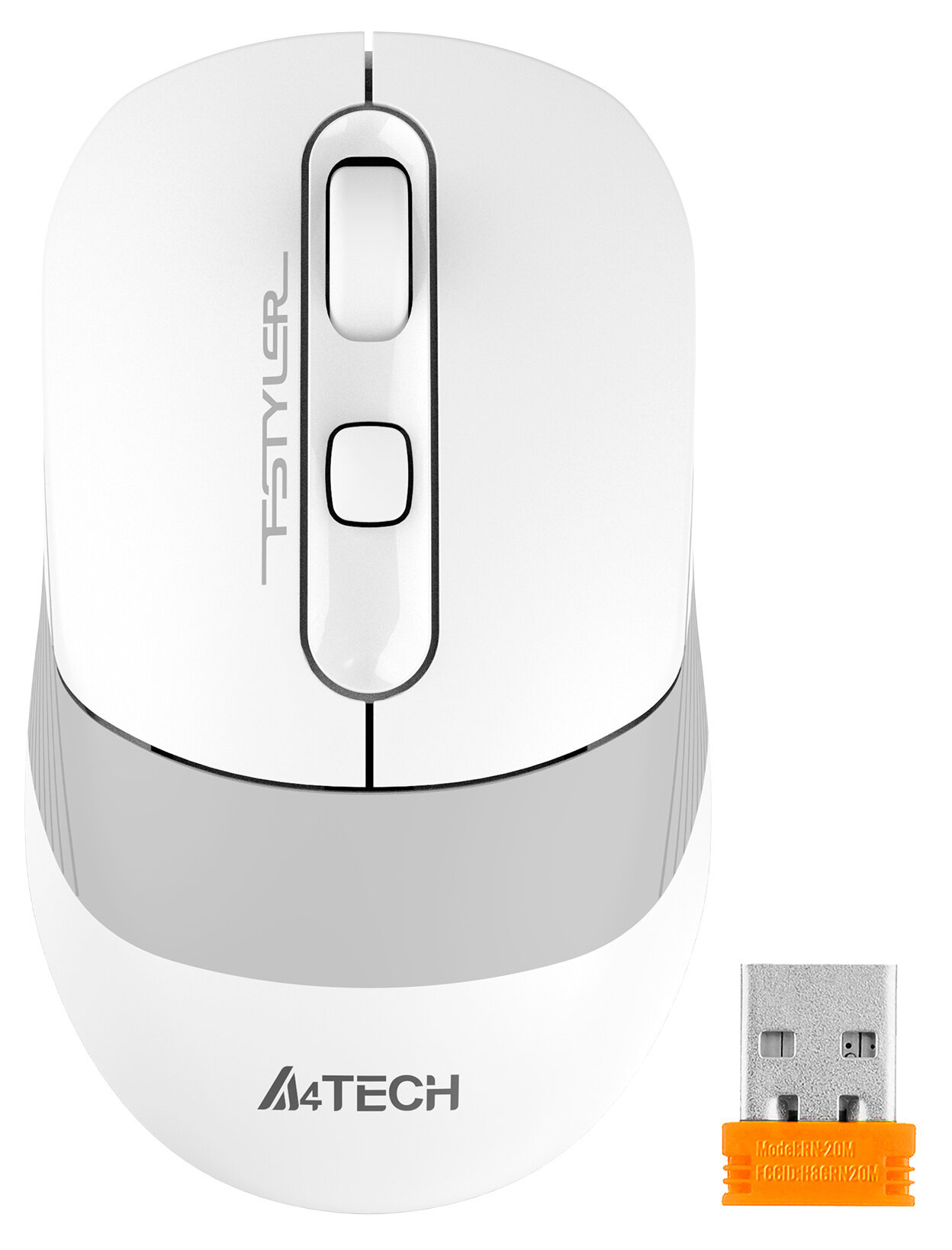 Мышь A4Tech Fstyler Fb10c белый/серый оптическая (2400dpi) беспроводная BT/Radio USB (4but) Fb10c Gr .