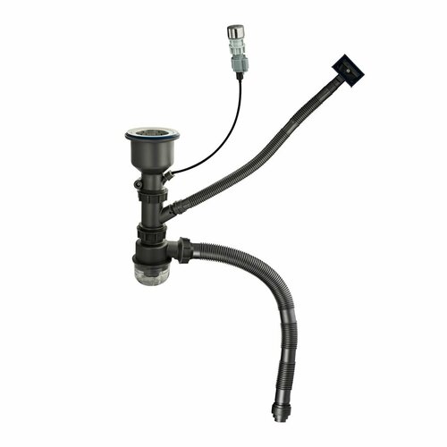 Сифон сливной FABIA PROFI 8741 серый для кухонной мойки большая горловина с переливом с автоматическим клапаном 2364₽