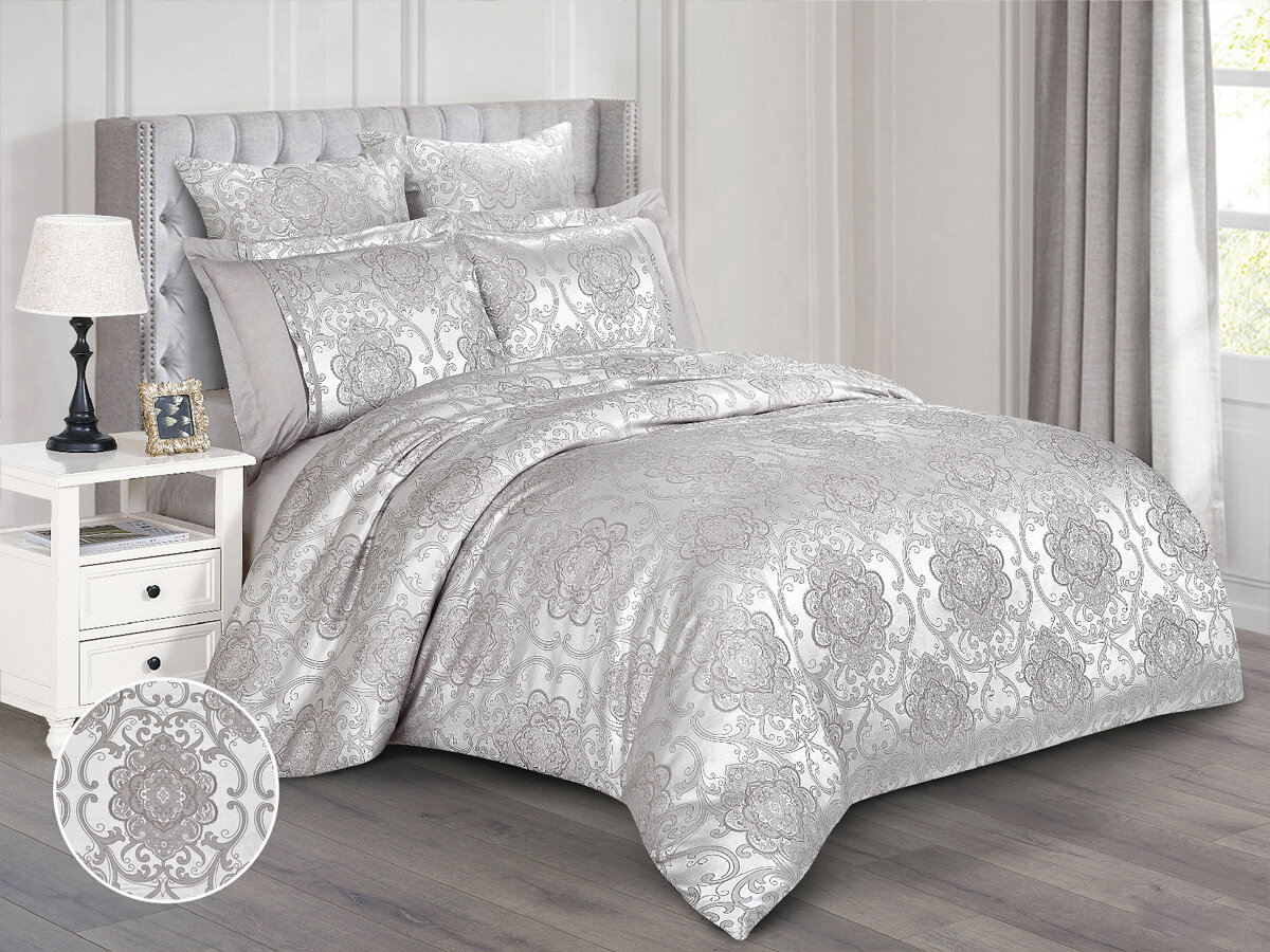 Постельное белье 2 спальное Cleo Satin Jacquard наволочки 50х70 и 70х70