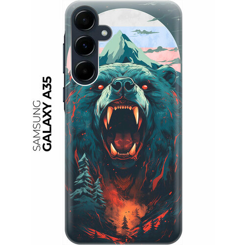 фото Силиконовый чехол на samsung galaxy a35 / самсунг а35 с рисунком "медведь и флаг россии" bestluck