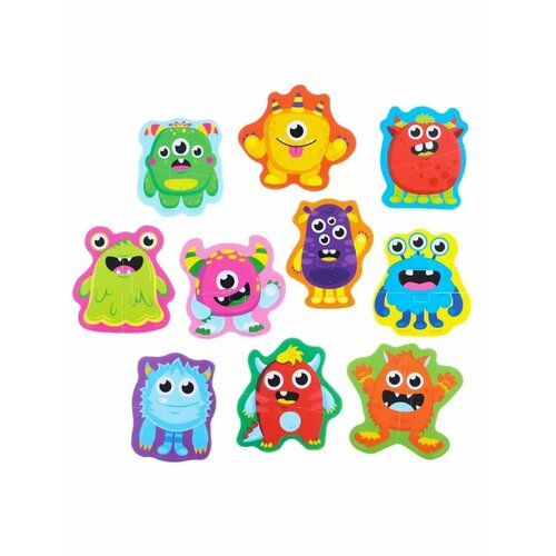 Макси - пазлы для ванны Монстрики двойные 20 деталей 300₽