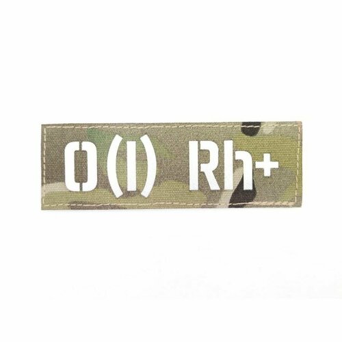 Нашивка , патч (шеврон) 10,5*3,5 см Группа крови 1+ MC/Белый отражающий, П165