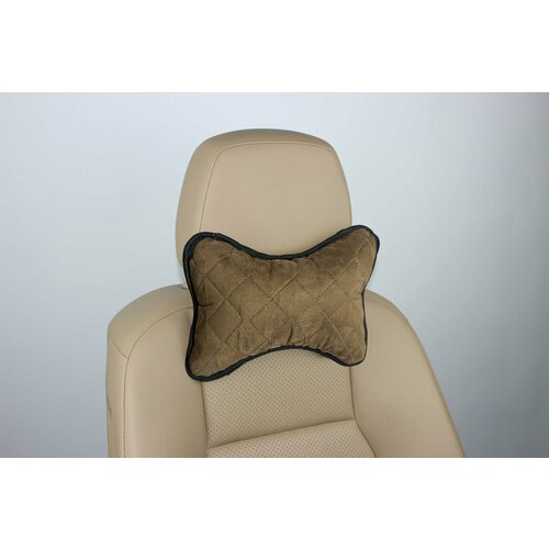 Автоподушка на подголовник, алькантара, бежевый