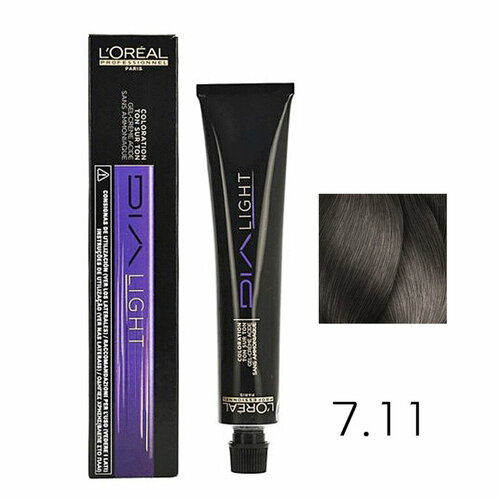 Краска для волос Dia Light 7.11 50 мл L'Oreal Professionnel Dia Light Cendre 7.11 VF58 50 мл краска для волос dia light 10 32 50 мл l oreal professionnel dia light 10 32 50ml vf58 50 мл