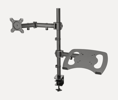 Изображение товара Кронштейн для монитора/ноутбука Cactus CS-VM-LH07-BK, до 27", до 8кг, настольный, поворот и наклон, черный