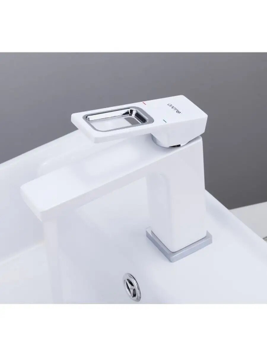 Смеситель для раковины Gappo G1017 однорычажный, латунь, белый — фото 1