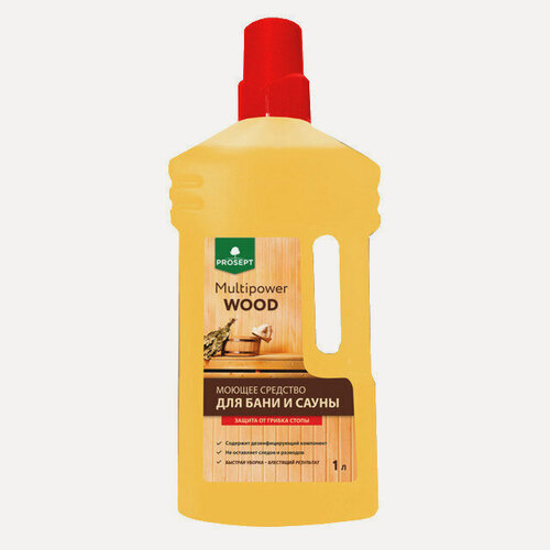 Изображение товара PROSEPT Multipower Wood - чистящее средство для древесины бани и сауны, 1 л