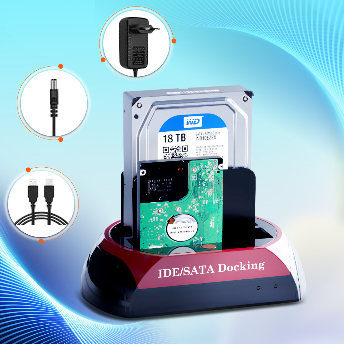 Док станция для SSD/HDD 2,5 3,5 дюйма IDE SATA жесткий диск внешний жесткий диск устройство, внешний бокс для ssd m2 nvme — фото 1