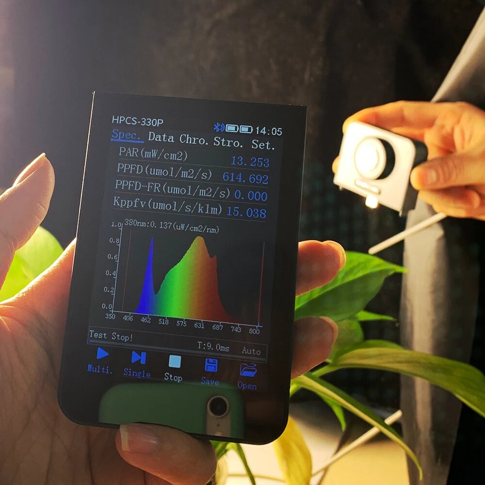 Люксметры Беспроводной спектрометр HPCS330P для освещения, HPCS330P with screen