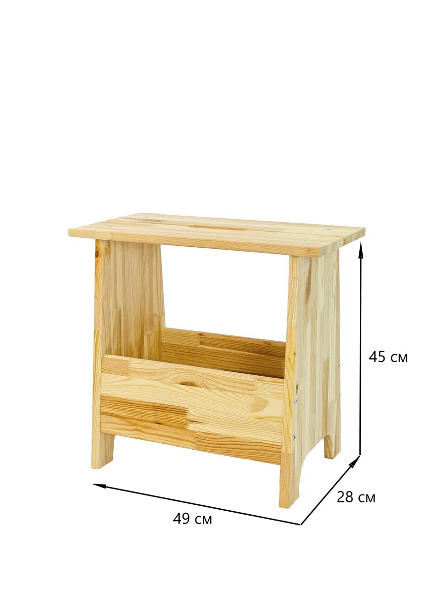 Изображение Табурет с отделением для хранения PERJOHAN/перйохан,49х28х45см, деревянный.