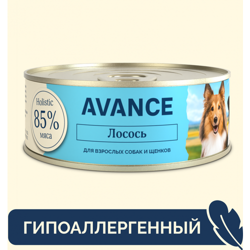 фото Avance holistic консервы для собак и щенков с лососем, natural&healthy salmon 12 шт по 100 г