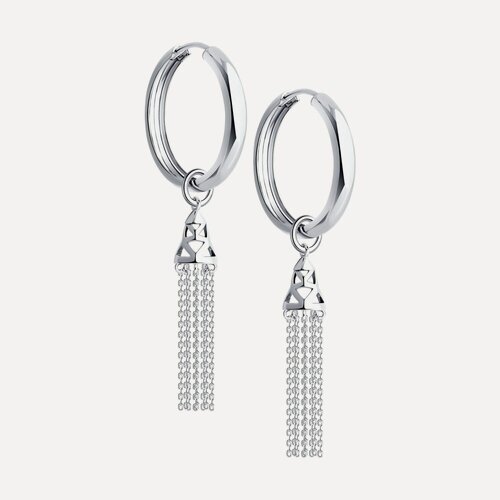 Изображение товара Серьги трансформеры, серебро, 925 проба, родирование