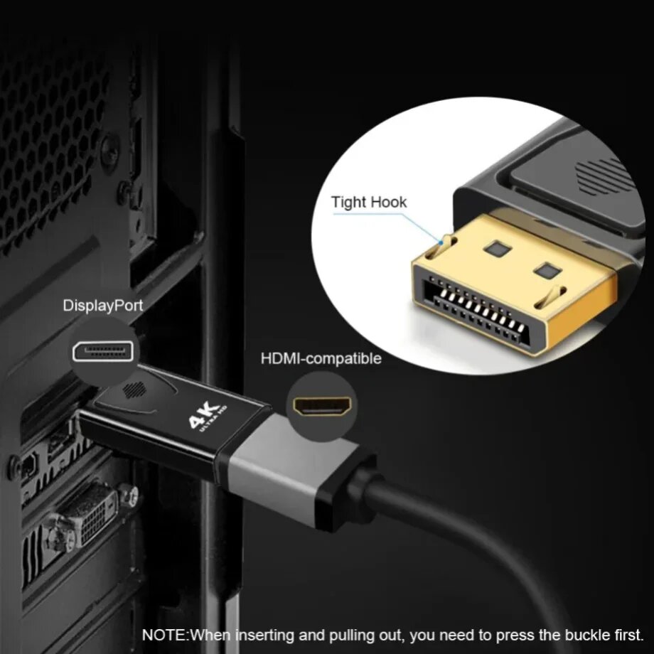 PzzPss адаптер DP-HDMI черный — фото 1