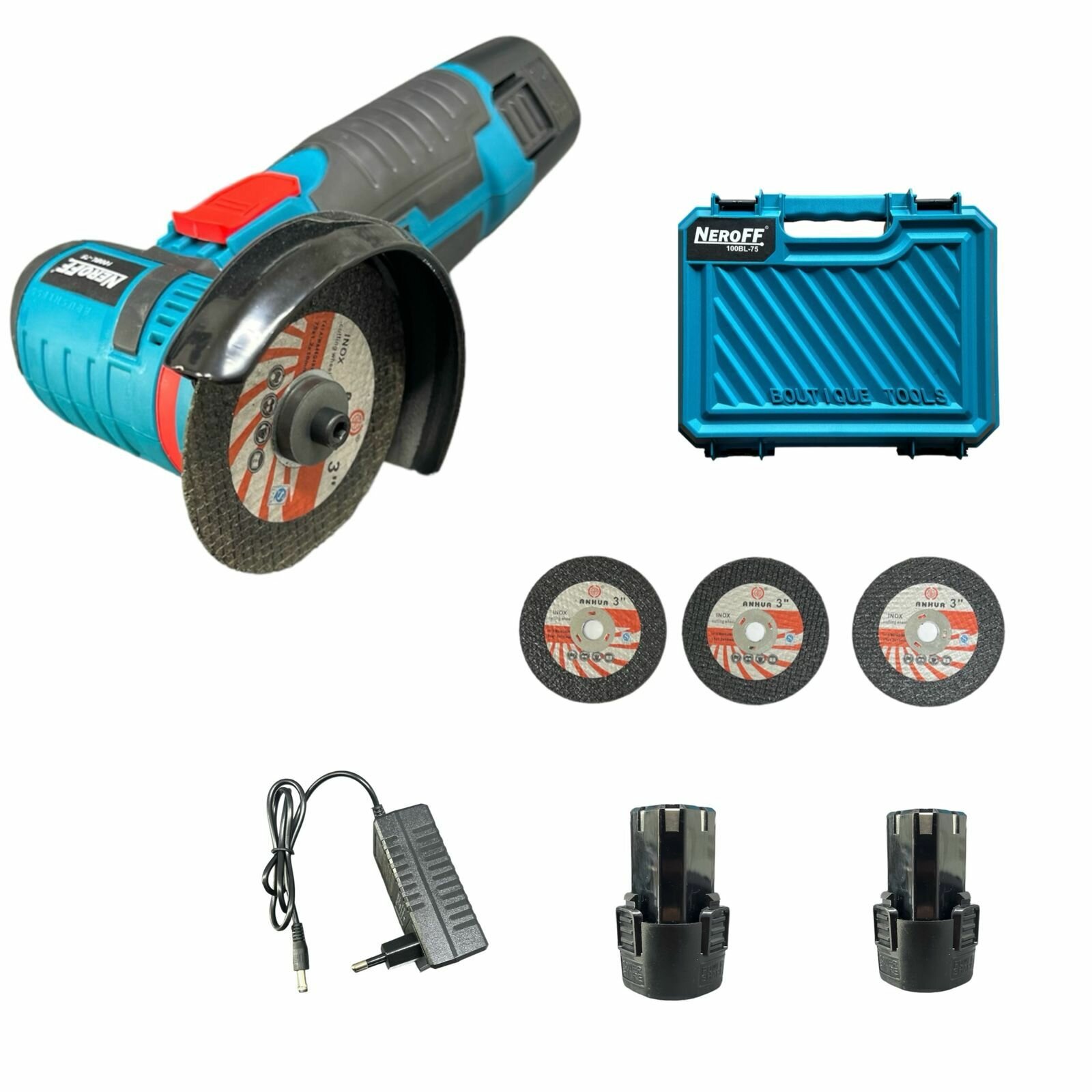 Мини УШМ бесщеточная 75мм диск NeroFF 100BL-75