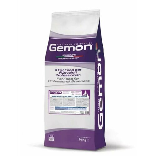 Корм Gemon Dog, сухой, для взрослых собак, тунец и рис, 20 кг