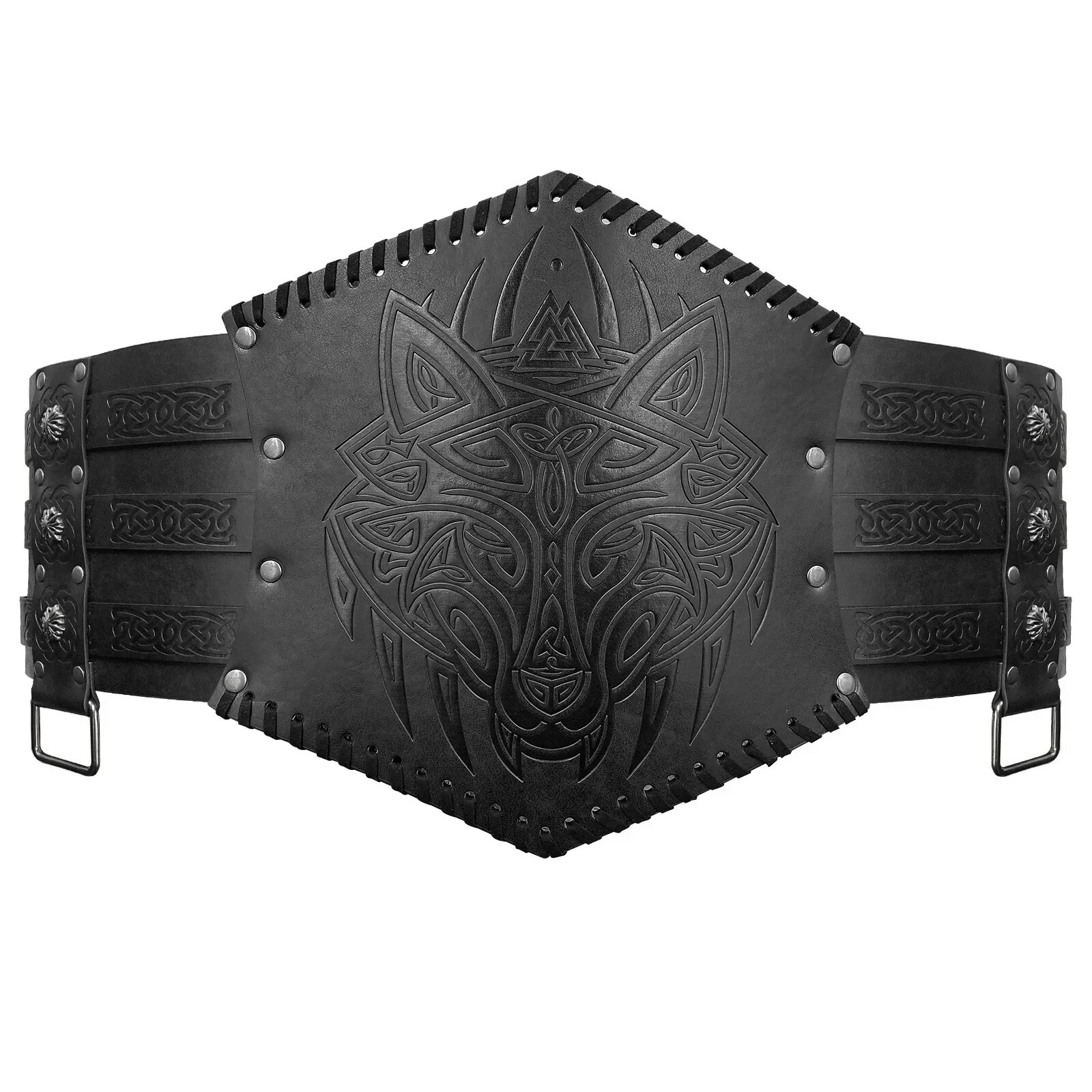 Пояс мужской из искусственной кожи с волком, Black Wolf