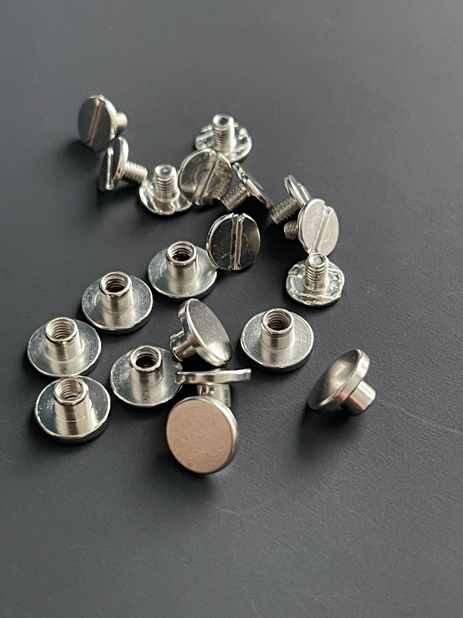 Винт ременной 9х5 мм, болт для ремня, винт Чикаго 5 мм, серебристый, 10шт. — фото 1