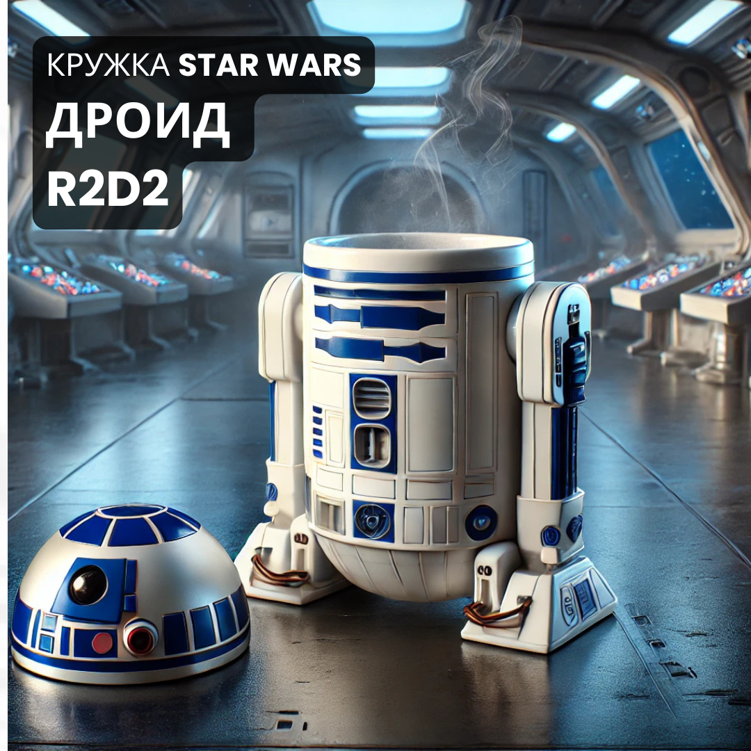 Подарок мужчине - Кружка с крышкой в виде робота R2-D2 Star Wars