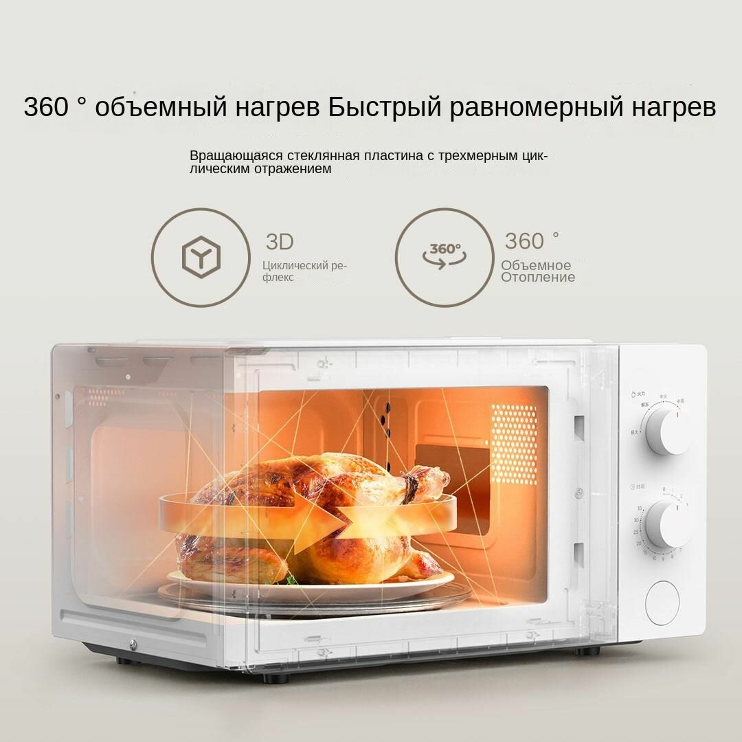 Изображение Микроволновая печь Xiaomi Mijia, 20 л, белая (MWB020)