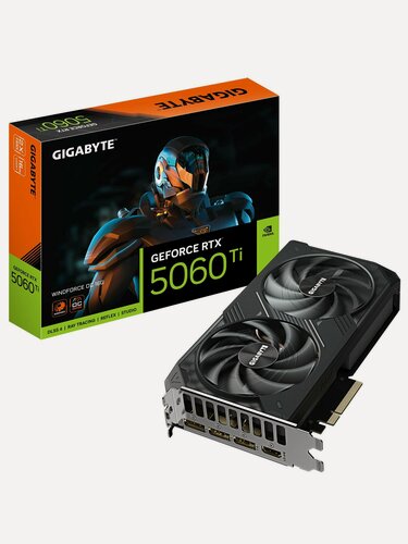 Изображение товара Видеокарта GIGABYTE GeForce RTX 5060 Ti WindForce OC 16G (GV-N506TWF2OC-16GD)