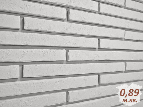 Изображение товара Декоративный кирпич Русский Камень Ригельный Белый, 0,89 м. кв.
