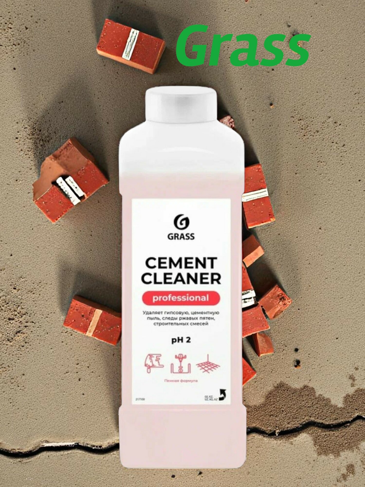 Grass Professional - Средство для удаления гипсовой цементной пыли Cement Cleaner 1 л