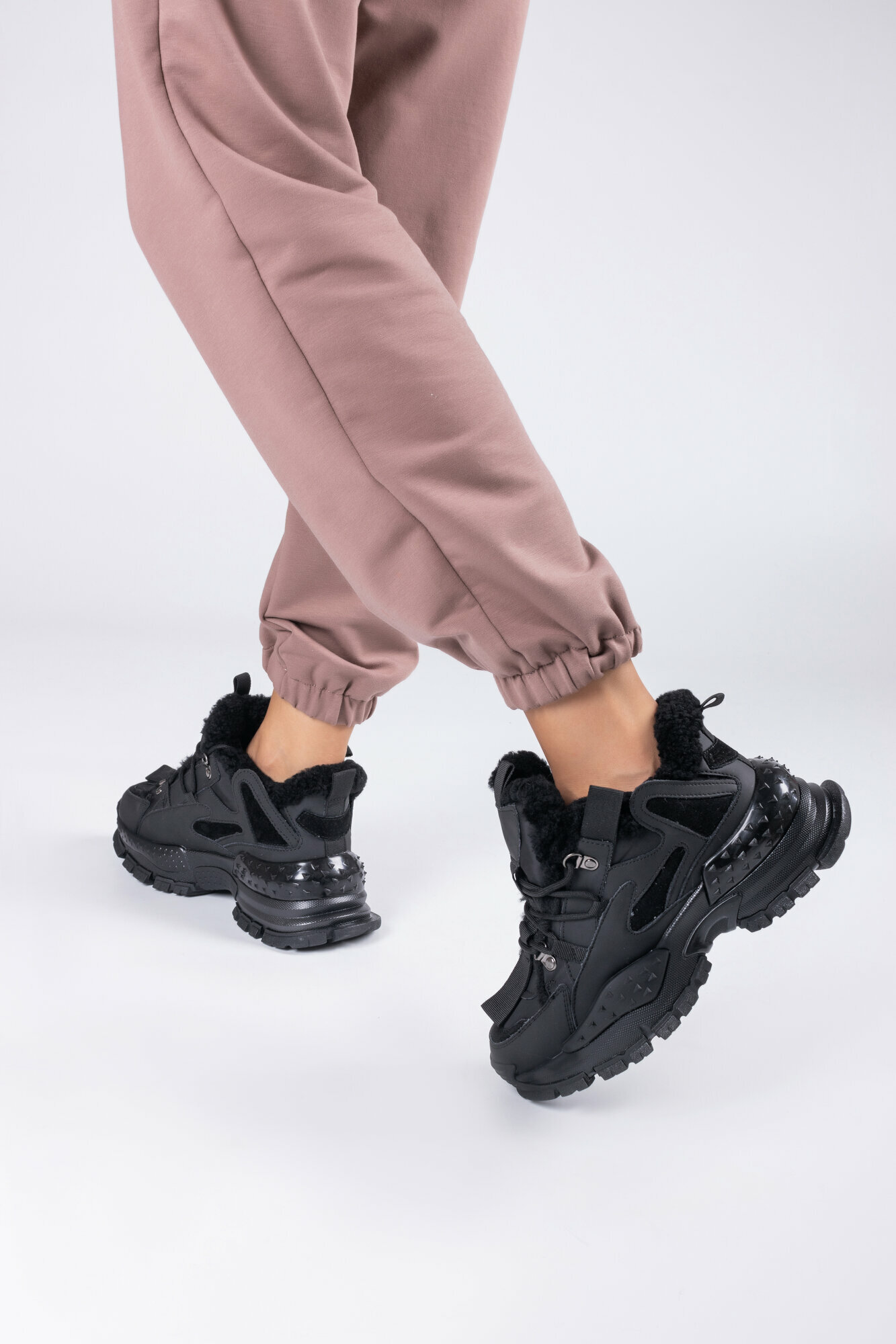 Ботинки зимние натуральная кожа, размер 37, черный